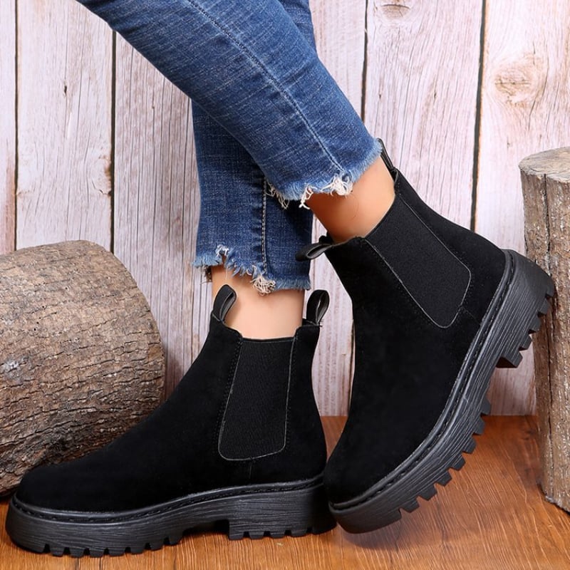 Stivaletti Donna Autunnali con Punta Tonda – Suola Platform Spessa