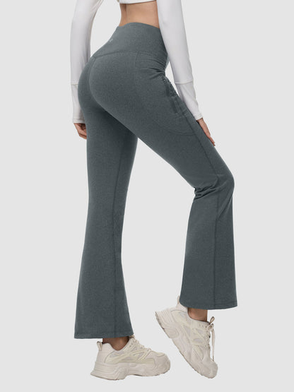 Pantaloni Invernali Donna a Vita Alta Svasati con Fodera in Pile e Tasche