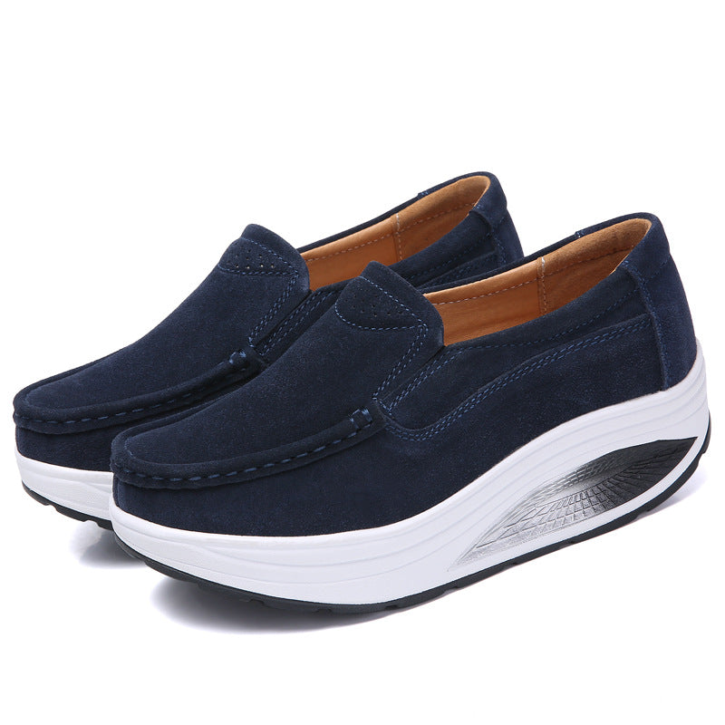 Women's Wedge Platform Shoes with Slip-On Design – Casual Shoes