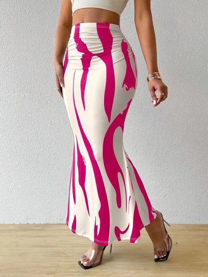 Gonna a Tubino da Donna a Stampa Zebra di Lunghezza Media – Vestibilità Slim