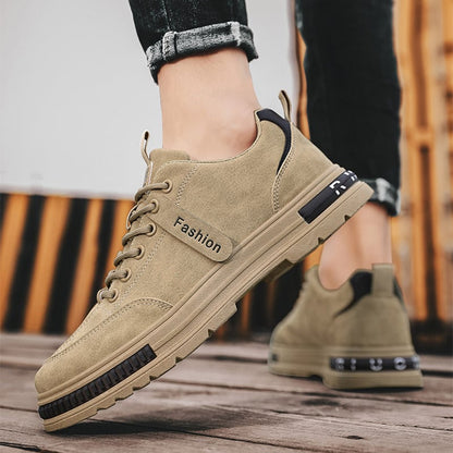 Men's Sneakers with Laces, Low Cut, Round Toe, and Flat Sole