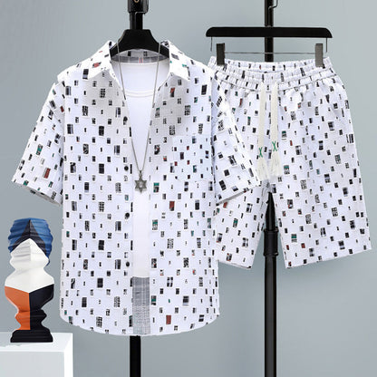 Men's Summer Two-Piece Set with Short-Sleeve T-Shirt and Shorts – Casual Sports Set