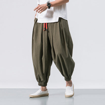 Men's Harem Pants Loose Fit Adjustable Waist Elastic Cuffs – Casual Style
