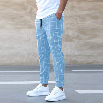 Pantaloni Uomo Primavera Gamba Dritta Vita Media Coulisse – Stile Casual