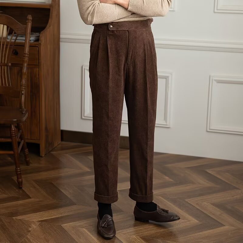 Pantaloni Invernali Uomo Foderati in Pile Vita Media Vestibilità Ampia – Comfort Termico