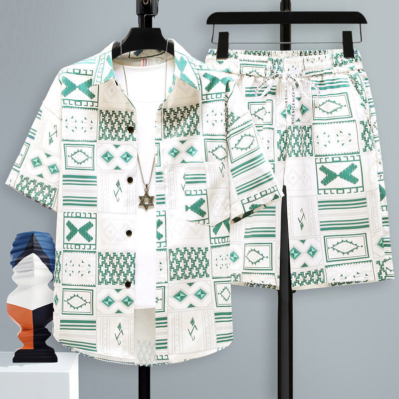 Men's Summer Two-Piece Set with Short-Sleeve T-Shirt and Shorts – Casual Sports Set
