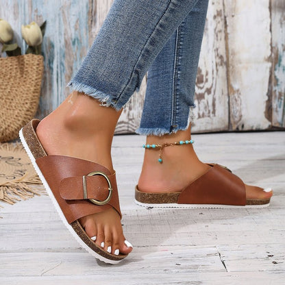 Zapatillas bajas para mujer tipo slip-on con detalle metálico – efecto piel
