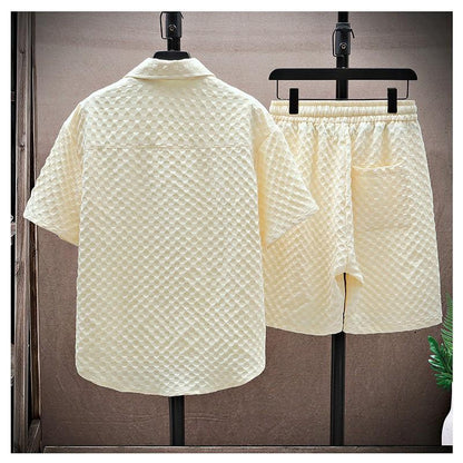 Men's Two-Piece Suit with Shirt and Shorts – Loose Fit
