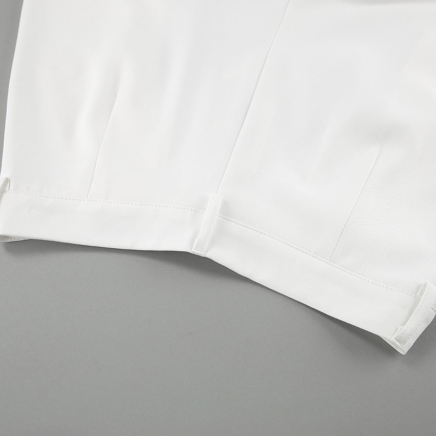 Pantalones de Mujer de Cintura Alta con Pierna Recta y Corte Amplio