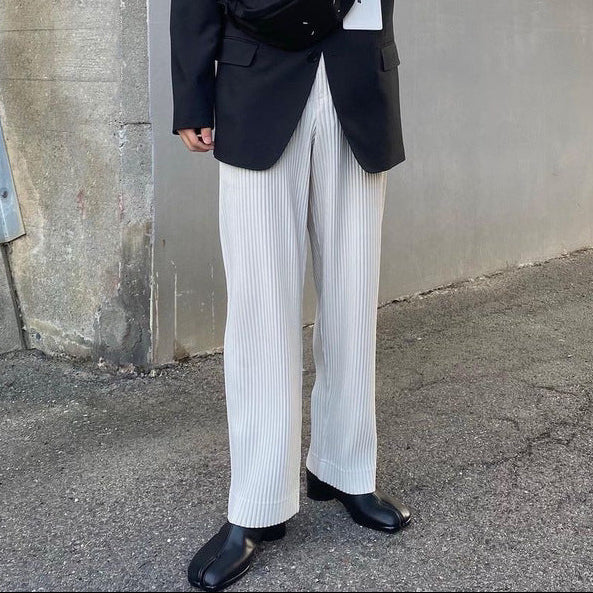 Pantaloni Uomo Gamba Ampia Dritta con Vestibilità Larga e Morbida – Stile Casual