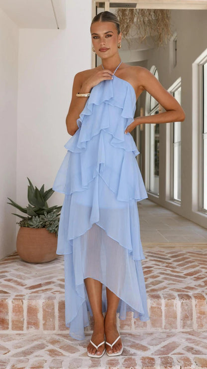 Abito Lungo Donna con Spalle Scoperte e Stampa Floreale – Stile Estivo