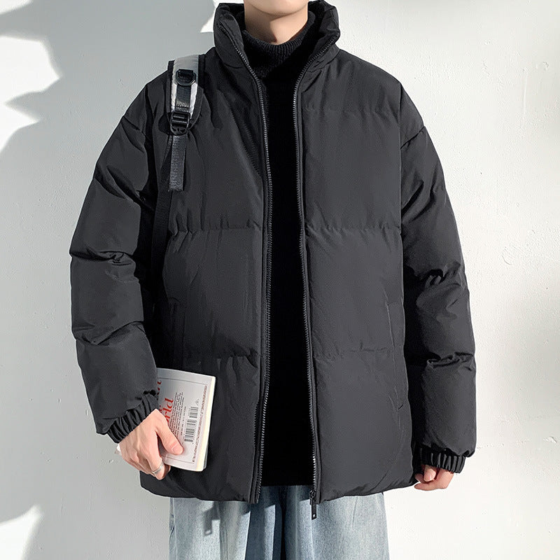 Men's Long Plaid Coat for Fall/Winter with Notched Collar and Front Pockets