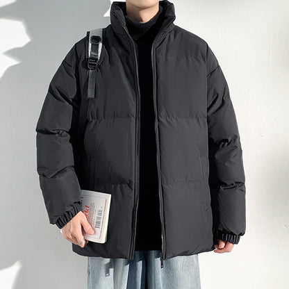 Men's Long Plaid Coat for Fall/Winter with Notched Collar and Front Pockets