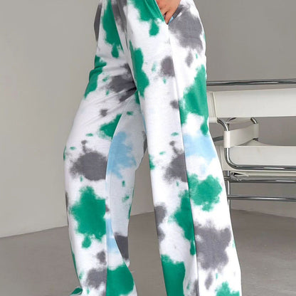 Women's Straight-Leg Wide-Fit Pants with Elastic Waistband