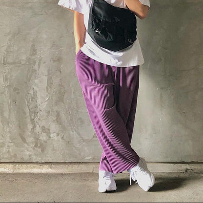 Pantaloni Uomo Gamba Ampia Dritta con Vestibilità Larga e Morbida – Stile Casual