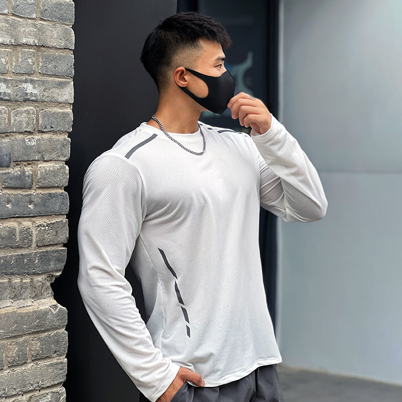 Maglia Uomo a Manica Lunga con Girocollo e Stampa Effetto Dipinto a Mano – Vestibilità Comoda