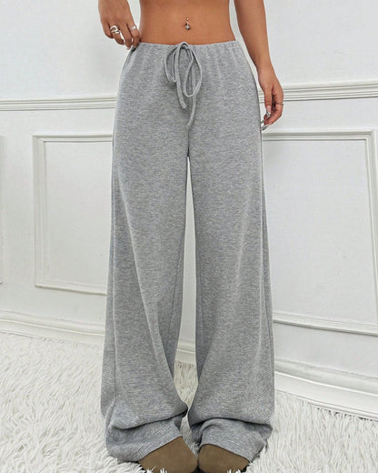 Pantalones de mujer de algodón y pernera recta con estampado de rayas