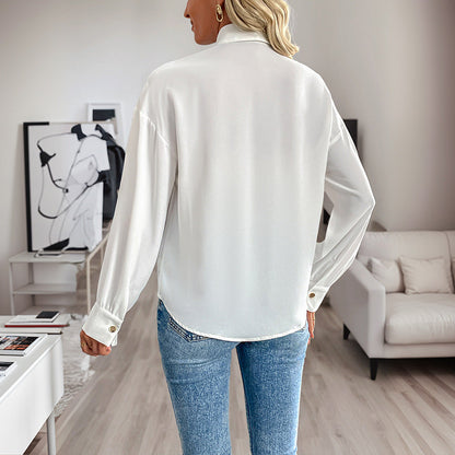 Women's Long Sleeve Shirt with Sequins and Medium Length