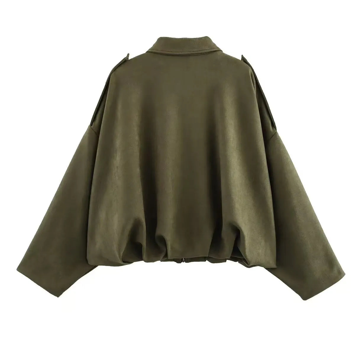 Giacca Bomber Autunnale Da Donna Con Vestibilità Overtagliad, Chiusura A Zip E Maniche Lunghe