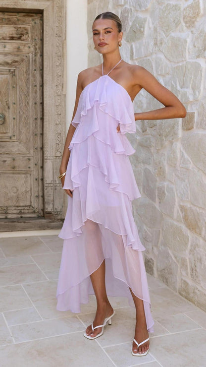 Abito Lungo Donna con Spalle Scoperte e Stampa Floreale – Stile Estivo