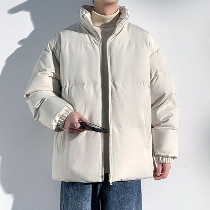 Men's Long Plaid Coat for Fall/Winter with Notched Collar and Front Pockets