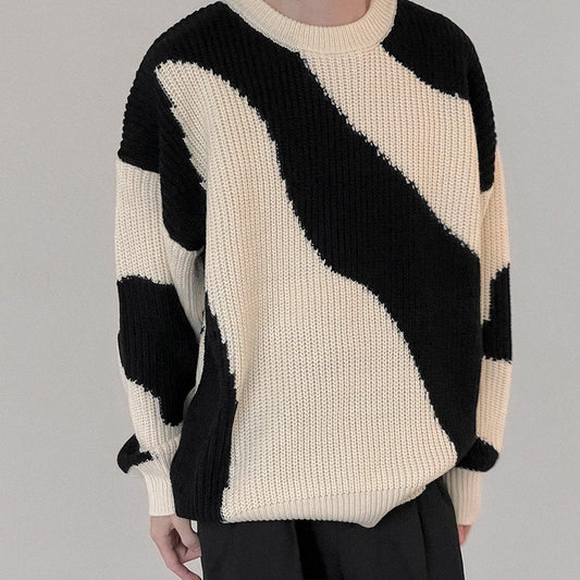 Jersey de punto para niño con cuello redondo y ajuste holgado