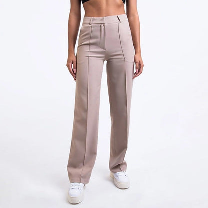 Pantaloni Donna a Vita Alta Gamba Dritta per Ufficio – Stile Classico