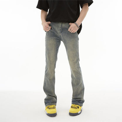Jeans til mænd med lige ben og vasket finish