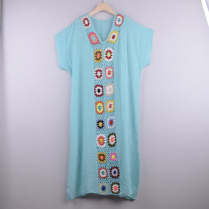 Copricostume Estivo Donna all’Uncinetto con Design a Contrasto