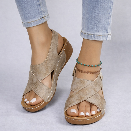 Women's Summer Sandals with Wedge and Non-Slip Sole – Slip-On Platform Model