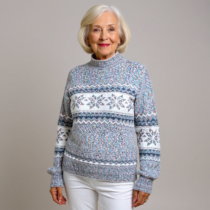 Maglione Donna Lavorato a Maglia con Motivi Artigianali – Morbido e Versatile