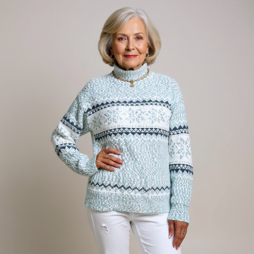 Maglione Donna Lavorato a Maglia con Motivi Artigianali – Morbido e Versatile