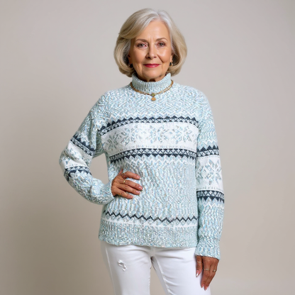 Maglione Donna Lavorato a Maglia con Motivi Artigianali – Morbido e Versatile