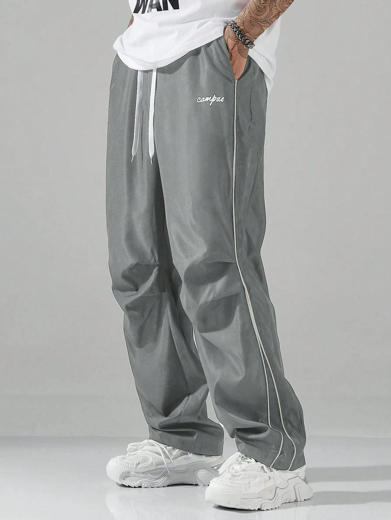 Men's Straight-Leg Sports Pants with Drawstring – Relaxed Fit