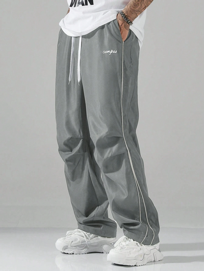 Men's Straight-Leg Sports Pants with Drawstring – Relaxed Fit