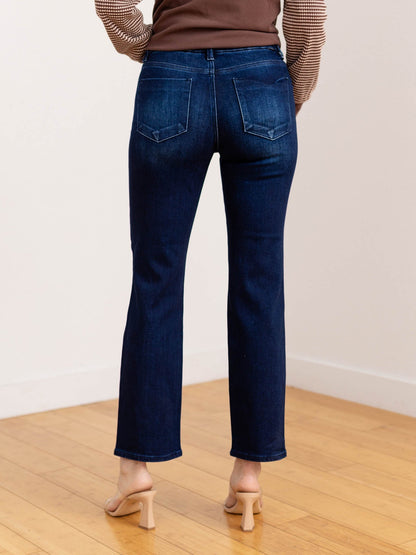 Jeans para mujer de talle medio, pierna recta, largo hasta el tobillo – Estilo jeans