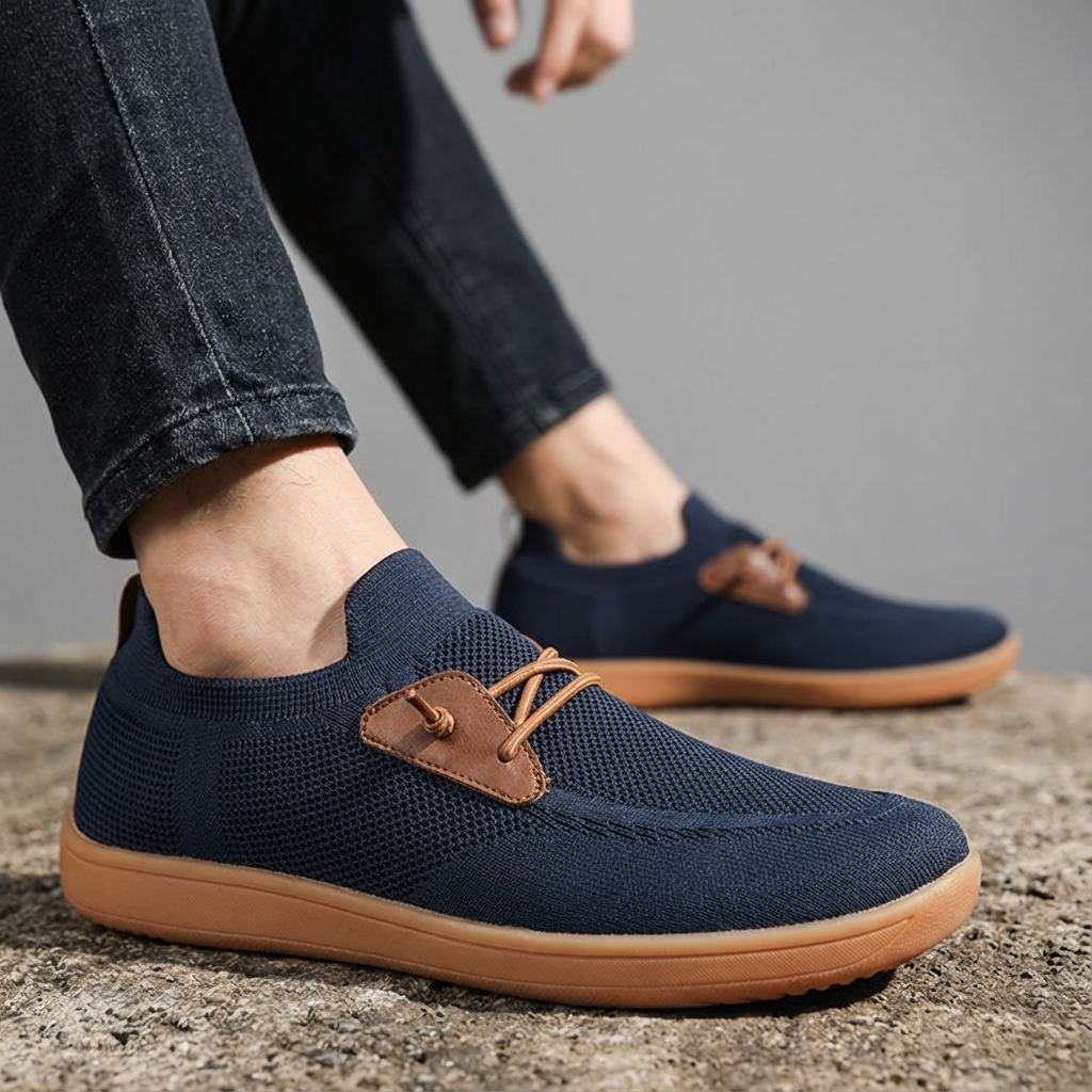 Men's breathable mesh loafers with memory foam insoles