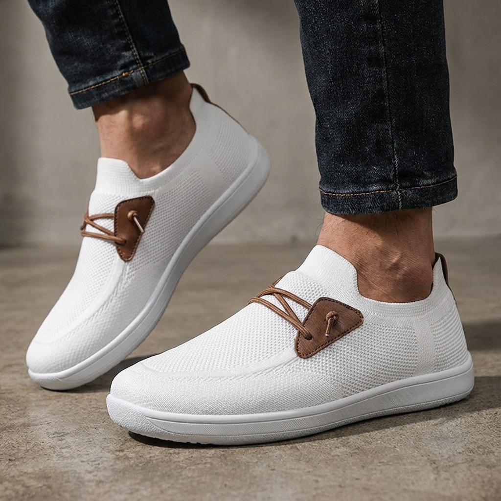 Men's breathable mesh loafers with memory foam insoles