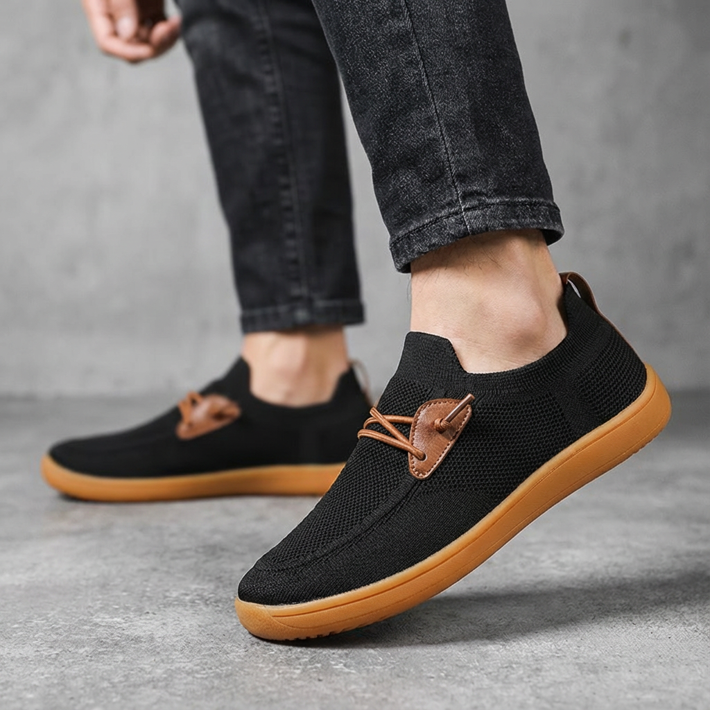Men's breathable mesh loafers with memory foam insoles