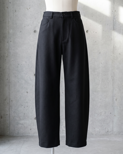 Women's Wide-Leg Trousers with Pleats, Mid-Rise Waist, and Straight Cut