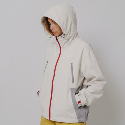 Oversized damejakke med hætte