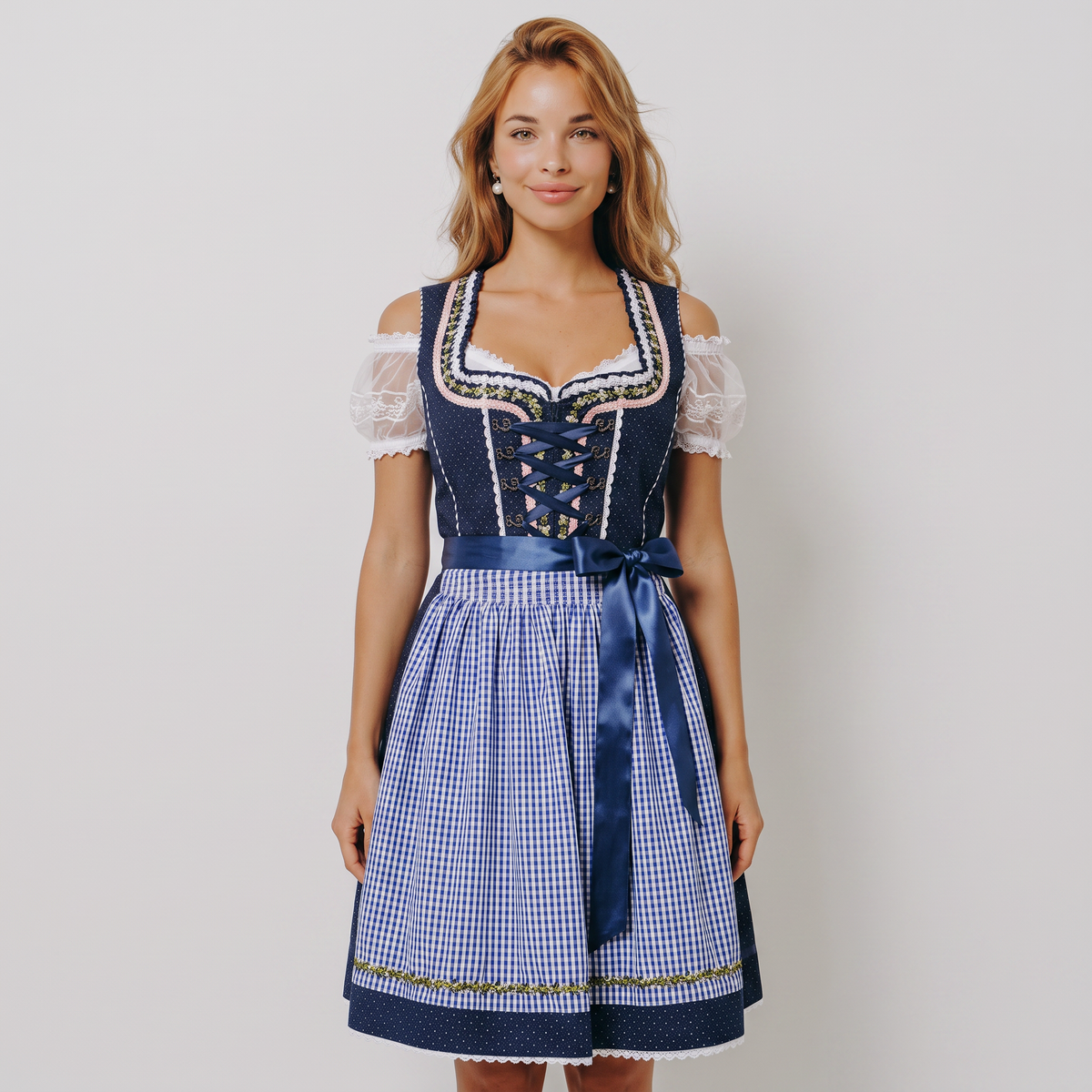 3-piece midi dirndl Bavarian costume for women for Oktoberfest