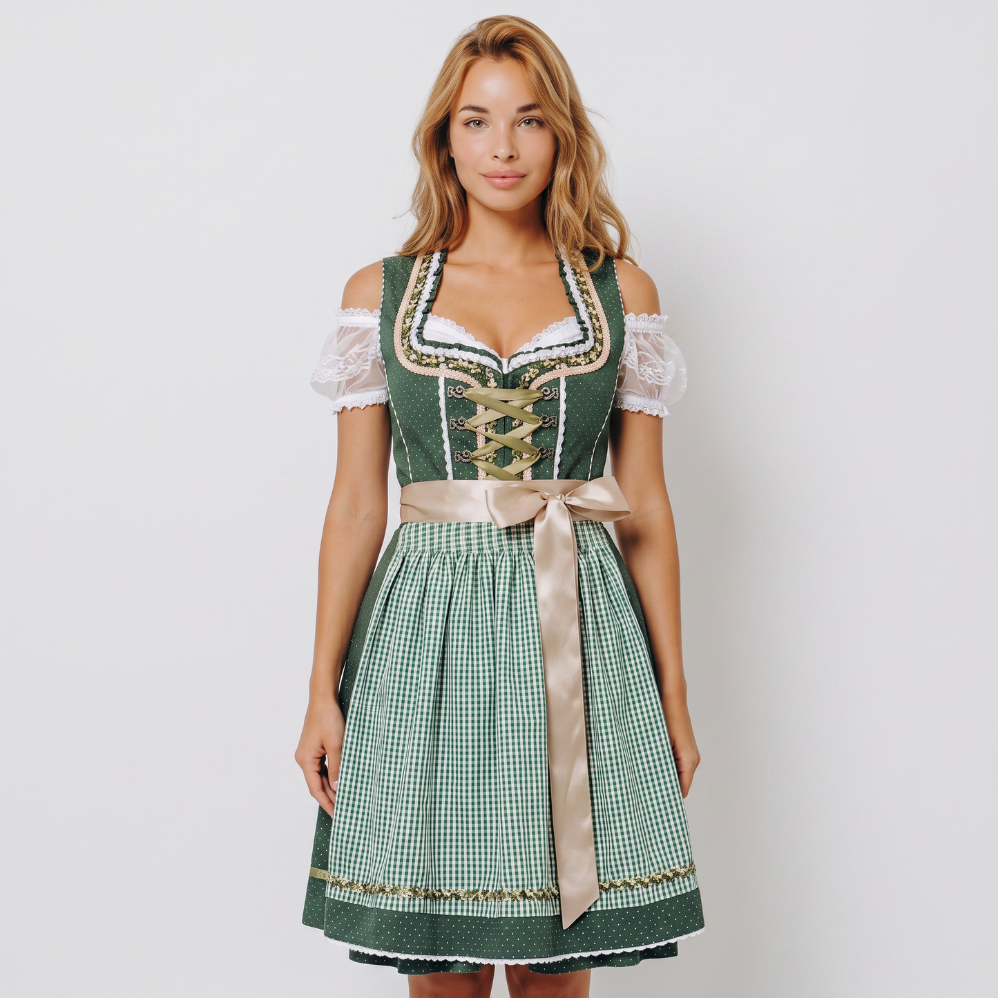 3-piece midi dirndl Bavarian costume for women for Oktoberfest