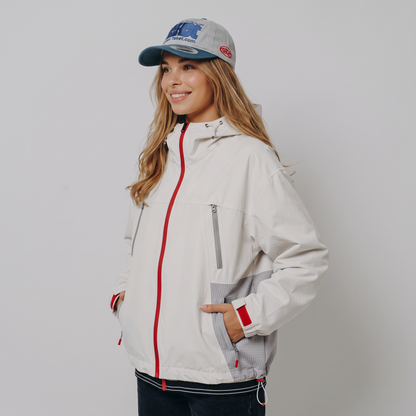 Oversized damejakke med hætte