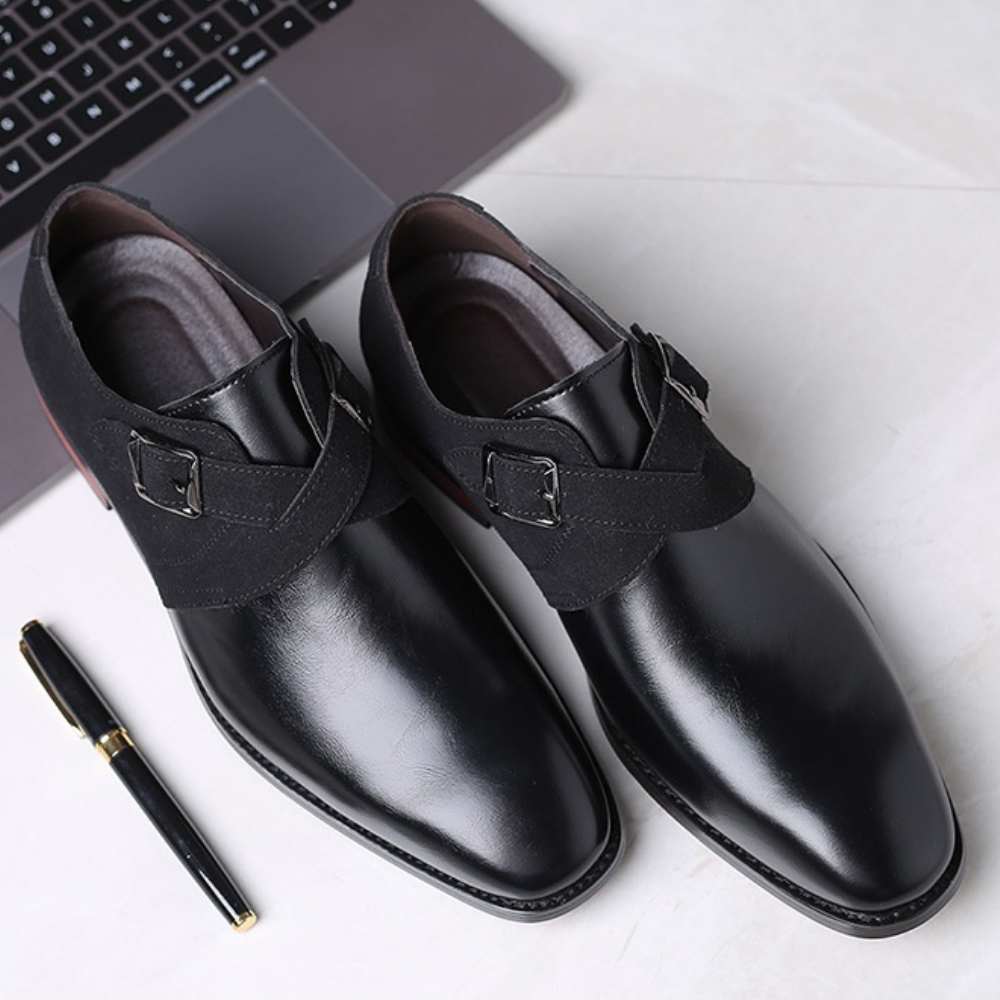 Scarpe Derby Uomo Slip-On con Fibbia, Soletta Imbottita, Suola in Gomma – Eleganti e Comode