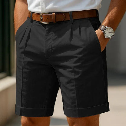 Skræddersyede bermudashorts til mænd med læg og oprullede kanter