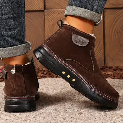 Men's Winter Ankle Boots with Fleece Lining, Cushioned Non-Slip Sole – Comfort and Warmth