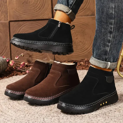 Men's Winter Ankle Boots with Fleece Lining, Cushioned Non-Slip Sole – Comfort and Warmth