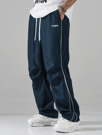 Men's Straight-Leg Sports Pants with Drawstring – Relaxed Fit