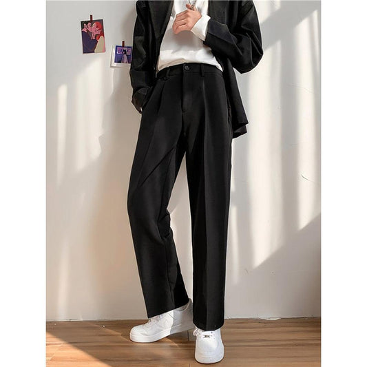 Men's Elegant Straight-Leg Pants – Tailored Cut and Structured Fit